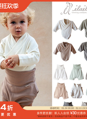 5件4折 Little西班牙ilailai婴幼儿FW25侧开襟包屁衣高腰花苞短裤