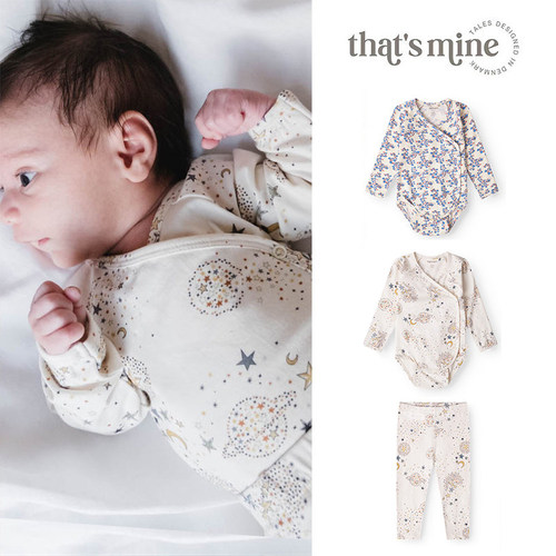 7折补Little现货 丹麦thatsmine FW25新生儿宝宝印花包屁衣打底裤