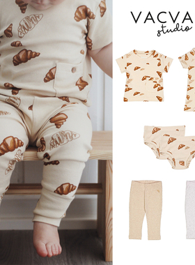 Little家现货丹麦VACVAC SS25儿童宝宝短袖包屁衣上衣打底裤