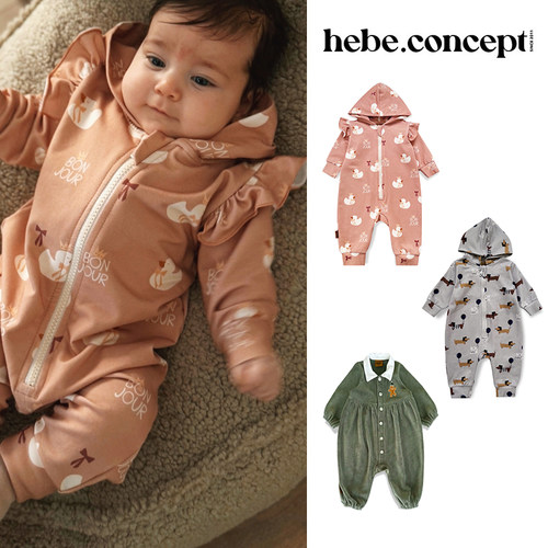3件5折Little现货拉脱维亚hebe FW25秋冬新生儿宝宝连体衣外出服