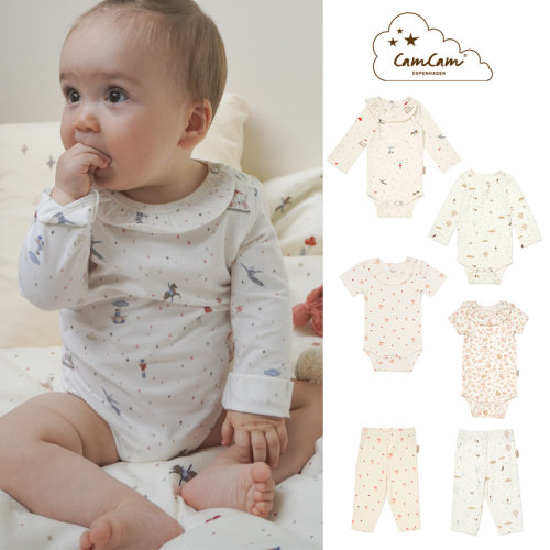 Little家现货 丹麦CamCam SS26春夏宝宝花边领包屁衣打底裤