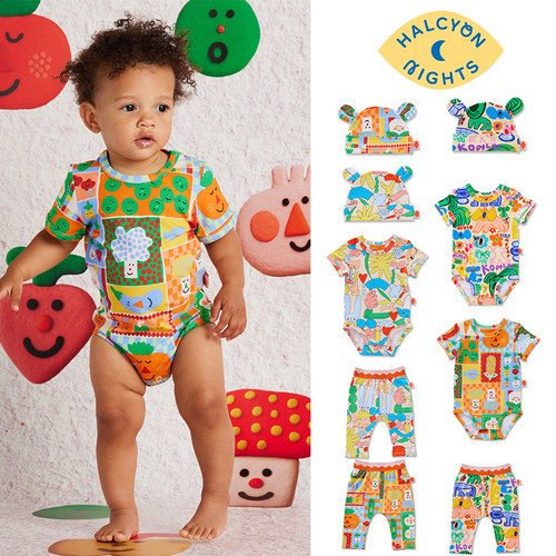 Little现货 墨尔本Halcyon Nights SS26春夏宝宝包屁衣打底裤胎帽