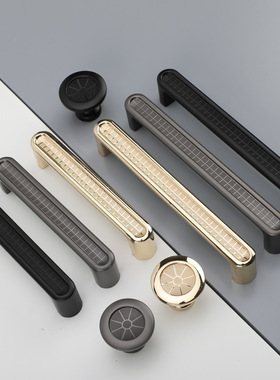 96/128/192单孔K金灰色黑色锌合金现代家具拉手 酒柜橱柜抽屉把手