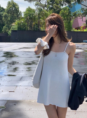 一周PREON工厂自制早春新款可爱百搭针织吊带连衣裙tannat同款