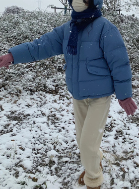 现PREON工厂自制秋冬保暖金智秀同款厚实连帽80%鸭绒羽绒服外套