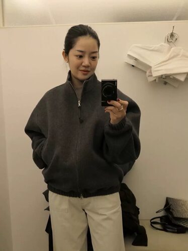 一周PREON工厂自制冬季新款休闲通勤简约立领拉链羊毛外套NW同款