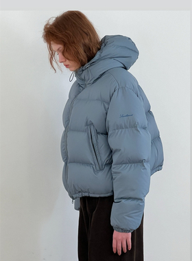 陆续PREON工厂自制冬季保暖时髦连帽短款鸭绒羽绒服外套smooth