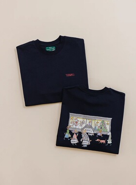 一周PREON工厂自制秋冬新款圣诞系列印花简约休闲圆领长袖t恤