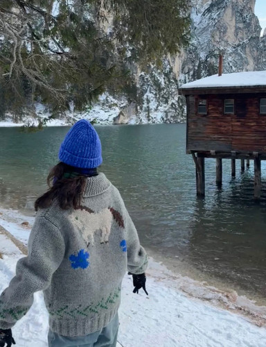 现货PREON工厂自制秋冬保暖翻领拉链厚实毛衣外套小马提花sienne