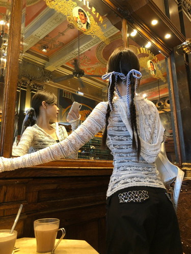 现货PREON工厂自制seo同款蕾丝连帽拉链开衫透明薄款防晒外套