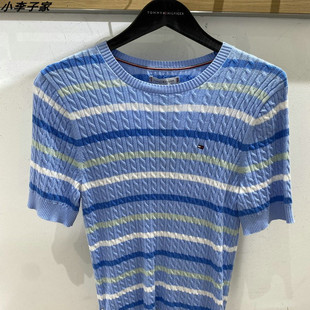 XW04187国内Tommy25女士秋冬新款纯棉短袖针织衫