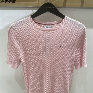 76J5411国内Tommy25女士秋冬新款纯棉短袖针织衫