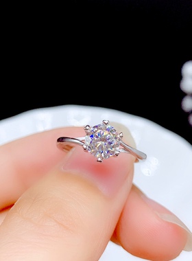 纯银克拉莫桑石戒指空托