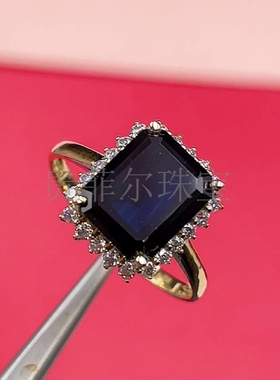 18k金 长方形8.2*10.2mm 18K白金 玫瑰金 黄金戒指空托 可代镶嵌