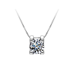 9mm 925银吊坠空托 牛头款 6.5 P831 3克拉莫桑石 圆5 适合1