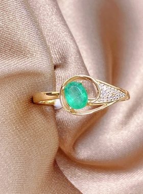 18k金椭圆4*5mm 18K白金黄金玫瑰金戒指空托 成品 可代镶嵌 V