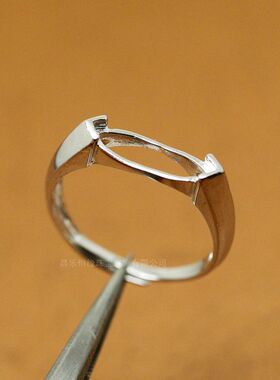 S925纯银镀金戒指空托