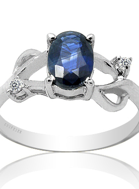 贵菲尔   925银天然蓝宝石戒指cy-A46805