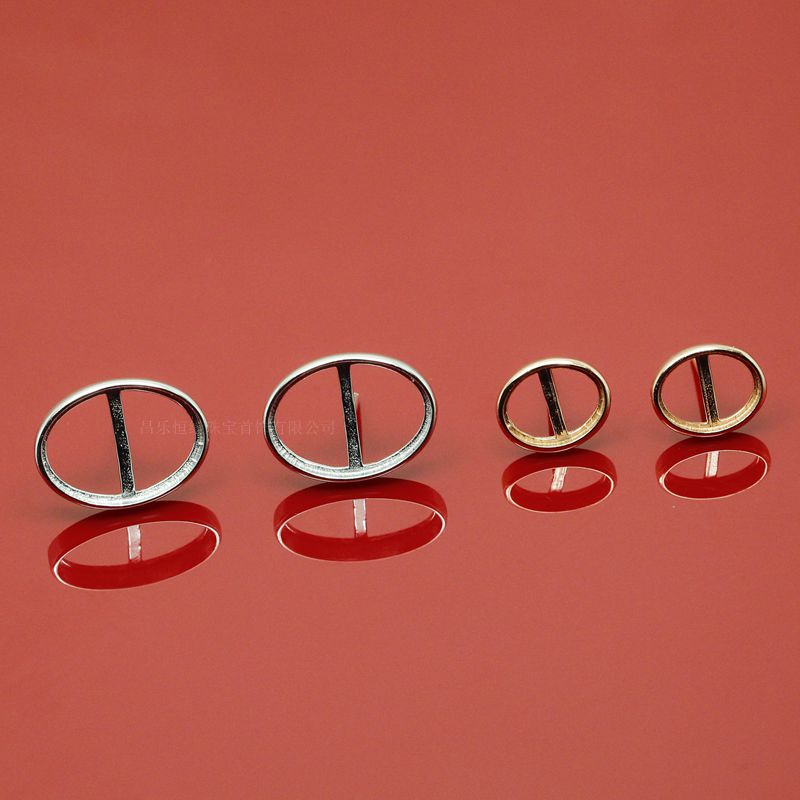 925银镀白金 玫瑰银 包镶 4*6mm-10-14mm 耳钉空托 ZJ