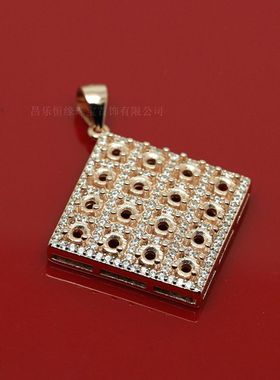 925银镀白金  玫瑰银 圆形2.5mm*16颗 吊坠空托 ZJ-P596