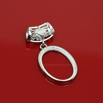 925银镀白金吊坠空托