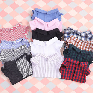 现货娃衣20CM衬衣衬衫 外套15厘米棉花娃娃衣服无属性格子明星同款