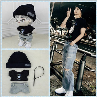 10cm20cm娃衣李駿傑同款针织冷帽T恤mirror李骏杰Jeremy公仔帽子