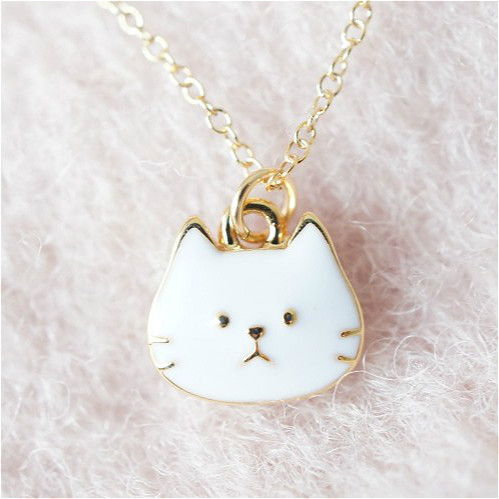 葵子手作 【mewo】喵喵叫 小猫头美国进口14k包金项链 不易过敏