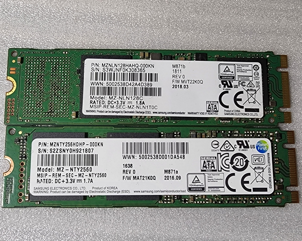 Samsung/三星 860 M871B固态硬盘M2 NGFF  128G 256G 建兴海力士