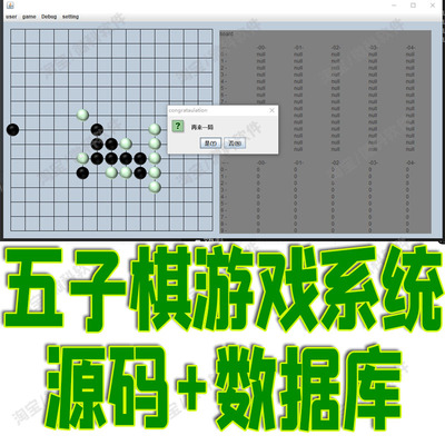 基于JavaSwing的五子棋游戏系统GUI棋盘javaFX资源素材cs源代码