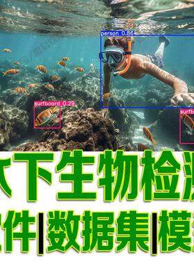 水下生物鱼类检测数据集YOLOv5模型yolo机器学习python自动识别