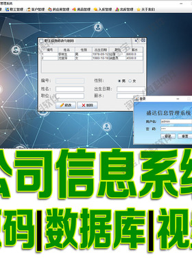javaswing公司信息管理系统GUI员工客户商品增删改cs源代码mysql
