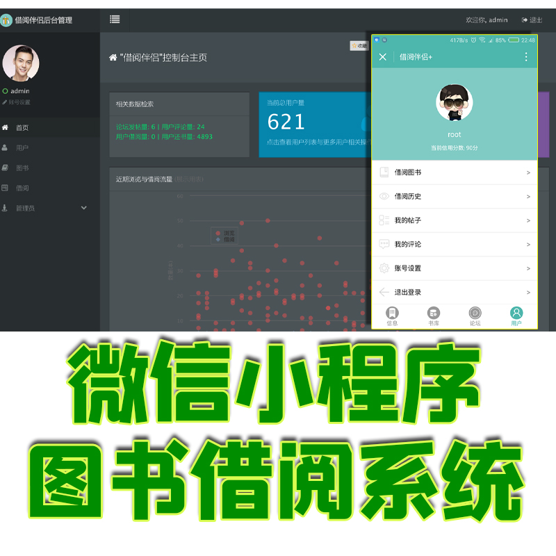 ssm微信小程序图书馆借阅后台管理系统java jsp书店书籍web源代码