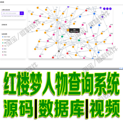 红楼梦知识图谱可视化及问答系统flask数据分析挖掘python源码