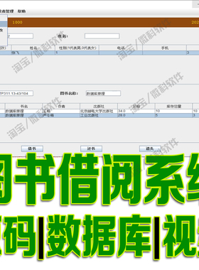 javaswing图书借阅系统GUI读者借还书籍增删改查cs程序源码mysql