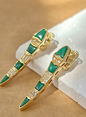 【高端饰品】蛇骨耳钉女高级感镶钻耳环贺聪同款耳钉轻奢女士耳饰