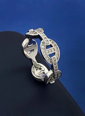 满钻猪鼻子戒指女华丽指间艺术