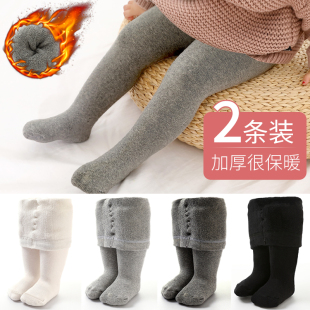 外穿女童一体加薄绒 加厚保暖大pp儿童婴儿打底裤 宝宝连裤 袜秋冬季