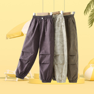 春夏新款男迷彩裤休闲直筒束脚卫裤女中大童春夏户外休闲潮裤童装