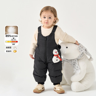 婴幼儿羽绒裤儿童背带裤宝宝冬装保暖外出裤子男宝女宝小童新款