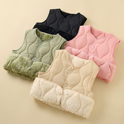 加厚羊羔绒保暖小马甲