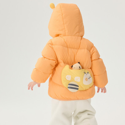 儿童羽绒服女童冬季婴儿轻薄男童宝宝外套2025新款造型萌白鸭绒