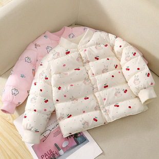 冬季新款儿童棉衣卡通花布中小童内搭男宝女宝棉服小孩外穿小内胆
