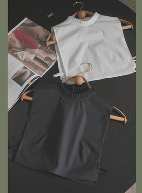 2024秋冬假领子入门内搭毛衣连衣裙显瘦白色素乖黑色高级防扎脖子