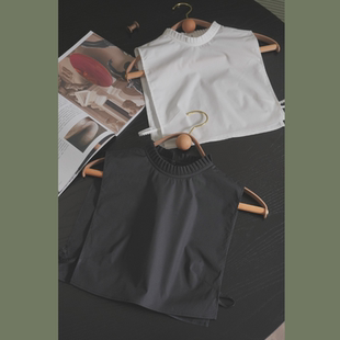 2024秋冬假领子入门内搭毛衣连衣裙显瘦白色素乖黑色高级防扎脖子