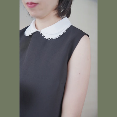 高知少女miu系白色小圆领假领子