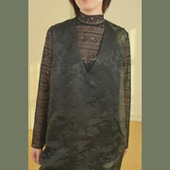 高领透视打底衫 美晕～一眼万年黑色系中古风蕾丝衫 长袖