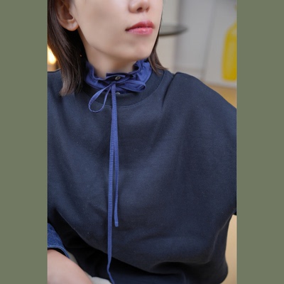 松弛自洽文艺女生假领