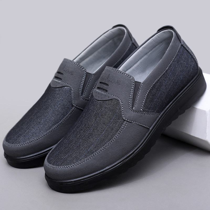 春秋款老北京布鞋男款轻便透气防滑耐磨舒适中老年爸爸鞋一脚蹬