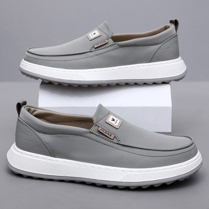 春秋老北京布鞋男鞋防水透气一脚蹬懒人休闲鞋软底防滑轻便开车鞋